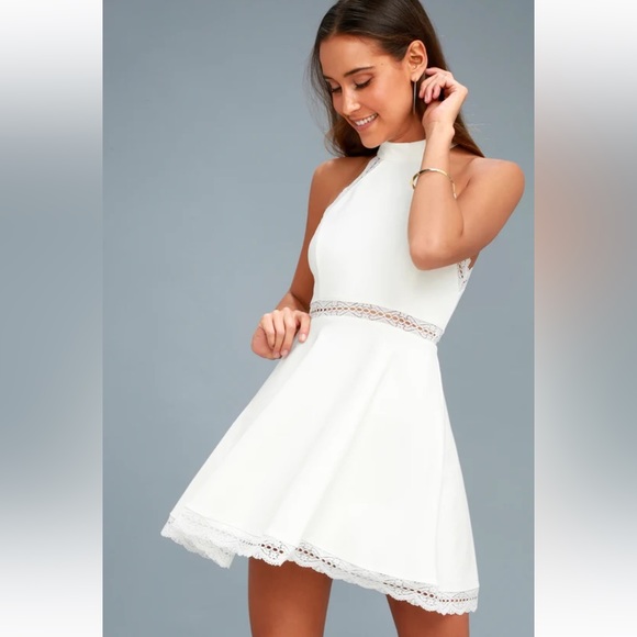 NWT White Lulus Mini Dress (Size Small) - Picture 2 of 5